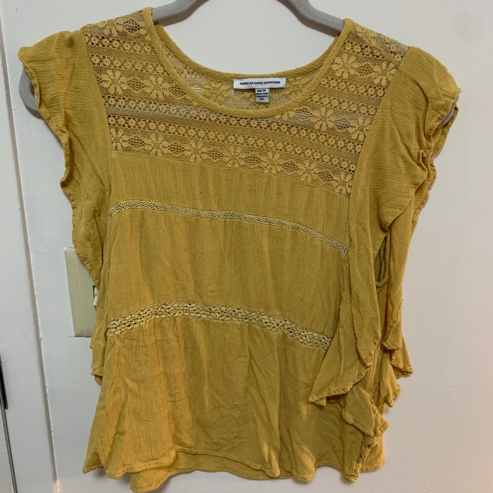 American Eagle Flutter Sleeve Blouse